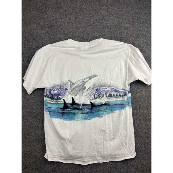 Vintage Sea World Shirt Mens Extra Large White Orca Whale Graphic Made USA 1993 - Picture 6 of 6